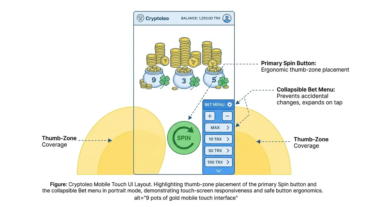 9 pots of gold mobile touch interface
